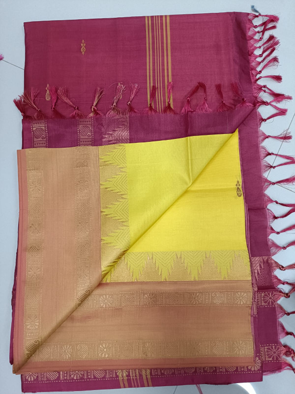 Vegan Banana Pith Silk without blouse Length :: Saree : 5.5mtr